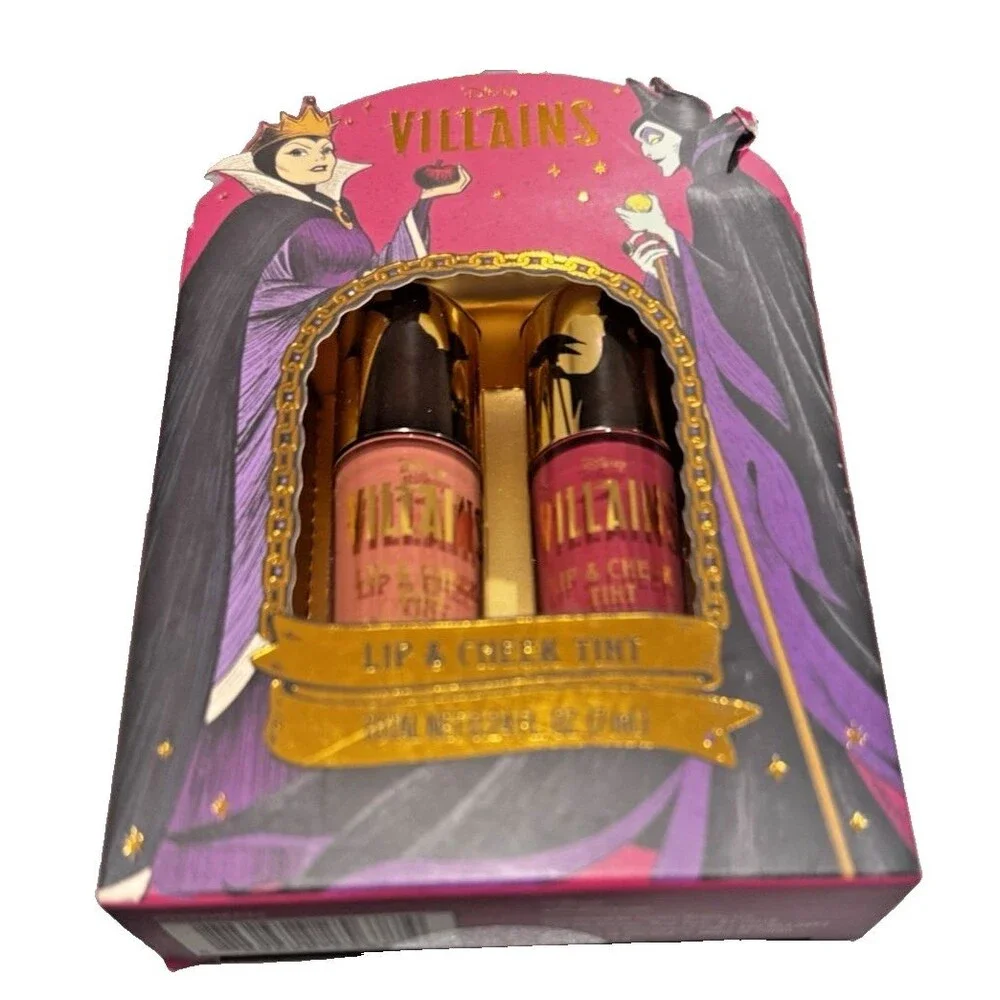 Disney Villains Lip & Cheek Tint 2 Pc Set Evil Queen Maleficent New